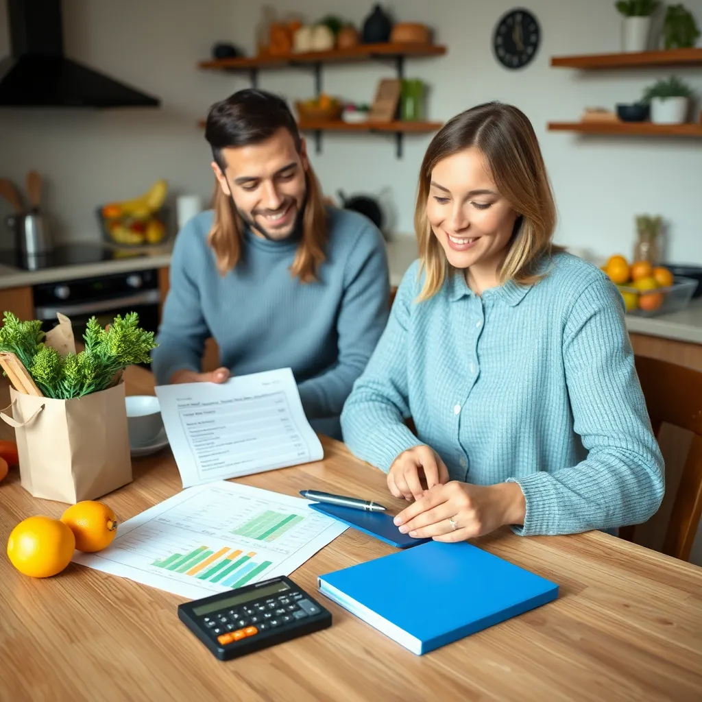 Nederlandse familie die samen de weekboodschappen plant